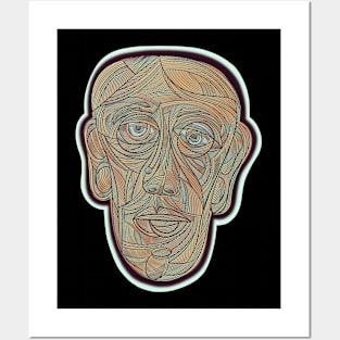 Abstract man’s face Posters and Art